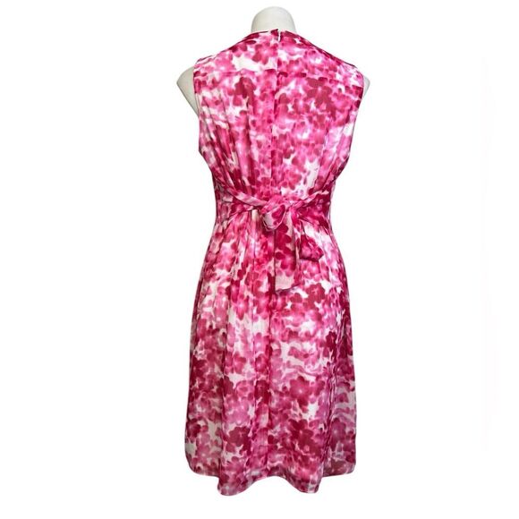 DKNY dress plus size 14 pink white tie-waist sleeveless‎ sheath spring casual - Picture 4 of 6